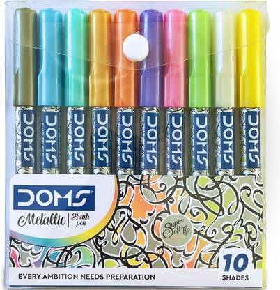 DOMS Metallic Brush Pens Thin Nib Sketch Pens