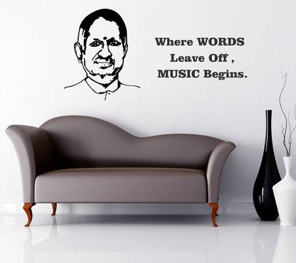 wollprism 45 cm Isai Gnani Ilaya raja and Music Quote wallsticker (100 x 50 cm) Self Adhesive Sticker
