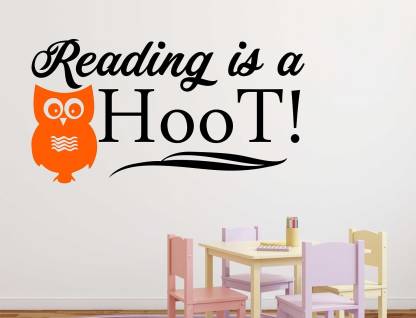 Reading is a Hoot Vinyl Decal Sticker Wall Lettering