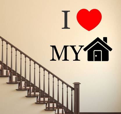 LANSTICK 58.42 cm I LOVE MY HOME STICKER Self Adhesive Sticker
