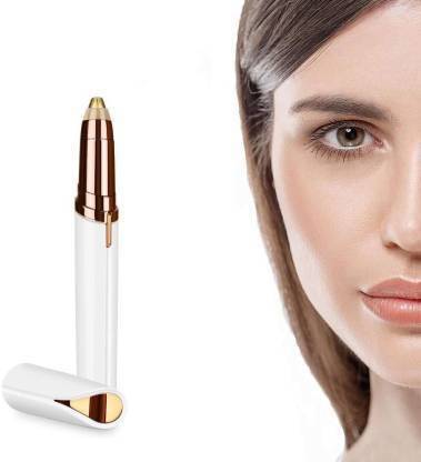 Pihoo Enterprise Eyebrow trimmer Portable Eyebrow Trimmer, Face, Lips, Nose Hair Removal Trimmer with Light, Hair Removal Machine for Women, eyebrow trimmer pen for Men & Women (Gold, White) Trimmer 30 min  Runtime 1 Length Settings