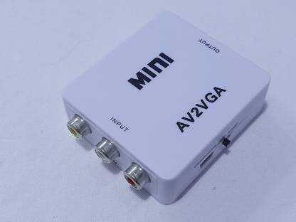 kipek  TV-out Cable AV 2 VGA Converter Switch AV RCA to VGA Video with Audio to PC HDTV Converter