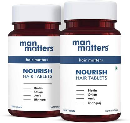 Man Matters Biotin Tablets For Hair Growth for Men | With Onion Bulb, Amla, Bhringraj