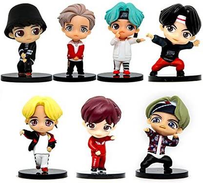 THE Bling STORES BTS Bangton Boys Set of 7 Figurine Mini Model Doll Miniature Toy Decoration