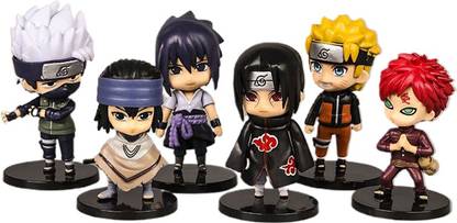 THE Bling STORES Set of 6 Small Naruto Action Figure Toys PVC Model Collection Kids Toy Zabuza,Haku,Kakashi,Sasuke Model