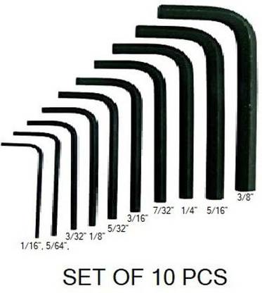 unbrako BS 2470: ALLEN KEY INCH SET PACK OF 10 Allen Key Set