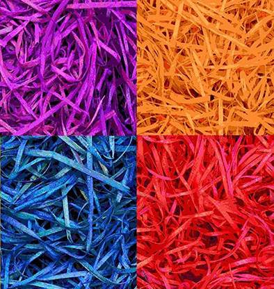 Stylewell (Pack of 300 Gram) Multicolor Grass Shredded Tissue Paper Easter Basket Hamper Filling, Gift Packaging/wrapping, Basket Filling for Occasional Decoration Filling Needs Such as Birthday, Anniversary, Wedding, Christmas Craft Decorations, Valentine Days