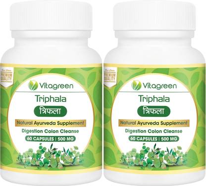 VitaGreen TRIPHALA Capsules For Digestion & Colon Cleanse, Pure Natural & Ayurvedic