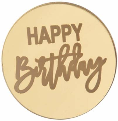 LAYER'R Happy Birthday Round Acrylic Cake Topper Cake Topper