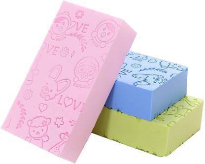 AARADHYAM Multicolor Exfoliating Sponge | Asian Bath Sponge for Shower PACK -3