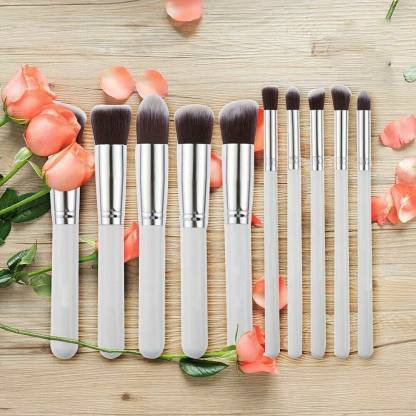 sunisa 10 Pieces Professional Makeup Brush Set Professional Foundation Blending Blush Eye Face Liquid Powder Cream Cosmetics Makeup Brushes Kit (Pack of 10)