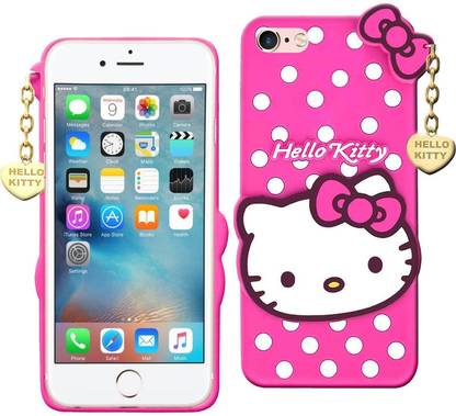 AFEKSO Back Cover for Apple iPhone 6 - Hello Kitty Case | 3D Cute Doll | Soft Rubber Girl Back Cover with Pendant