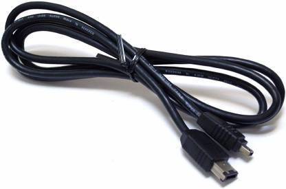 HRTRONICS Patch Cable 1 m Firewire IEEE 1394 4 Pin|Connector to Firewire 400 6 Pin, Firewire Dv Cable 6P-4P M/M 1.5 m Patch Cable (Compatible with Camcorder, Computer, Black, One Cable