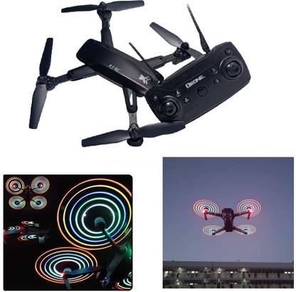 COSMO AJRC - Black Foldable Arm Colorful LED Light in Propeller Drone
