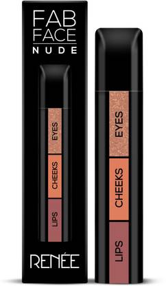 Renee Fab Face Nude, 4.5g - 3 in 1 Makeup Stick With Eye Shadow, Blush & Lipstick, Enriched With Vitamin E 4.5 g