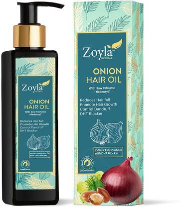 Zoyla Herbal Onion Hair Oil 200ML with Redensyl & DHT Blocker to Reduce Hair Fall Promote Hair Growth Hair Oil
