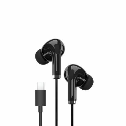 Number Wired Type C Earphones with Mic for All Type C port Device Black Wired