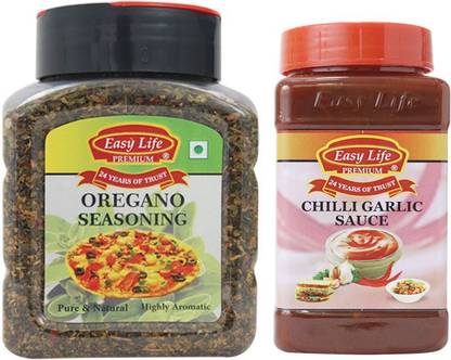 Easy Life Combo Pack of Chilli Garlic Sauce and Oregano Seasoning Sauce