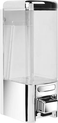 Plantex ABS Plastic Push-Button Soap Handwash Dispenser for Shampoo & Body Lotion - Ideal for Hospitals, Hotels, Restaurants, Offices, Bathroom & Toilet (Chrome) 200 ml Conditioner, Shampoo Dispenser