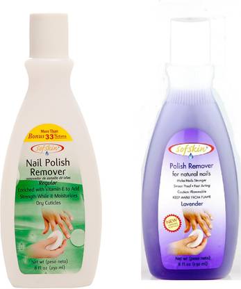 Sofskin (USA Brand) Nail Polish Remover Combo (Regular & Lavender) each 230 ml = 460 ml