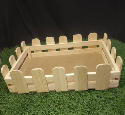 iflame Pinewood HE-P-010 16X13 Rectangular Gift Hamper Tray Tray