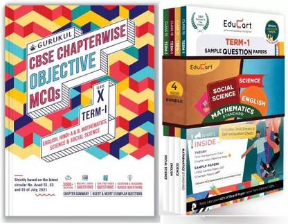 Chapterwise Objective MCQS Book For Cbse Class 10 Term I Exam : 3000+ Questions (Case Study, Multiple Choice) With Educart CBSE Term 1 Sample Papers Class 10 Bundle Of Science, Math Standard, Social Science & English Books For 2022 (Based On 2nd Sep CBSE MCQ Sample Paper 2021)