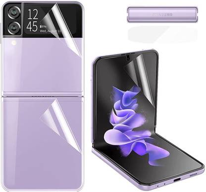 INCLU Front and Back Screen Guard for Matte/ Anti Fingerprint/ Unbreakable Compatible With Samsung Galaxy Z Flip 3 5G