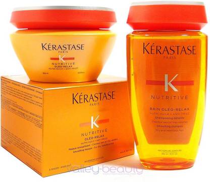 KERASTASE Nutritive Bain Oleo-relax Shampoo 8.5 and Masque 6.8 Duo, for Very Dry, Curly, and Unruly Hair