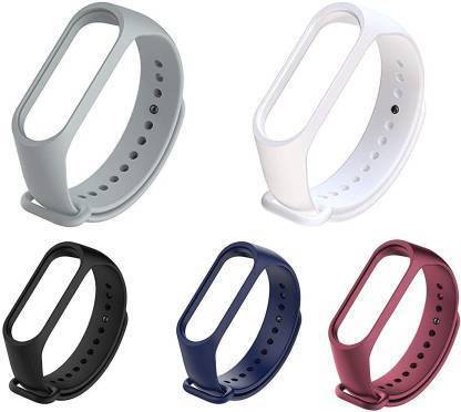 Asotai Silicon Adjustable Belt/ Band Watch Strap Mi3 , Mi4 Bracelet Smart Band Strap (Mullti Color) ( Combo Pack of 05 Strap) Smart Band Strap
