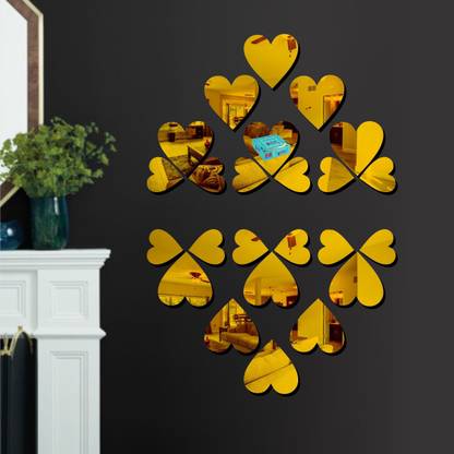 KITTY DIVINE 50 cm 12L 12S Heart Golden-KD-CP-1298 Self Adhesive Sticker