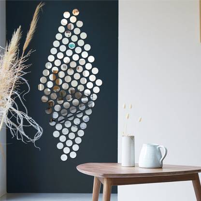 SWATI ART GALLERY 12.7 cm 100 Duck Dot Silver-334 Self Adhesive Sticker