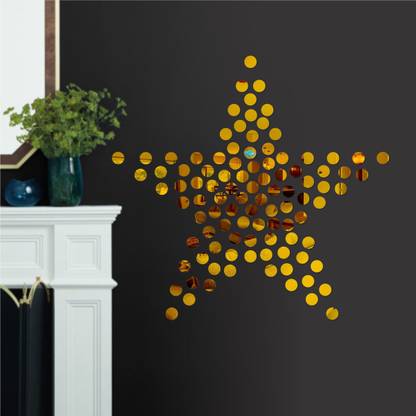 KITTY DIVINE 45 cm Sun 20 Ring Dot 20 Butterfly Blue wall mirrors|acrylic stickers|71 Self Adhesive Sticker