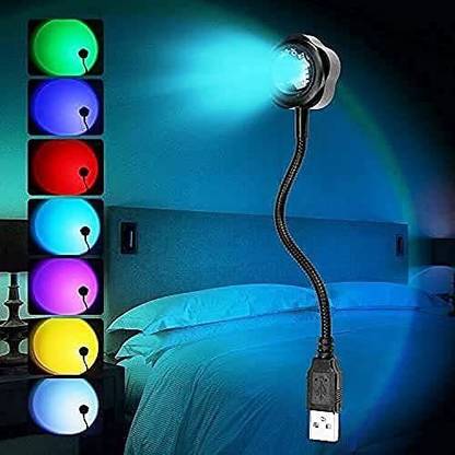 En ligne Sunset Night Light Lamp Projector, 360 Degree Rotation USB Night Light Network Red Light for Home Bedroom R13 (7 Colors + 13 Functional Modes)Pack of 1 Led Light