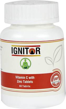 IGNITOR Vitamin C Non Chewable Tablets with Zinc (60 Tablets)