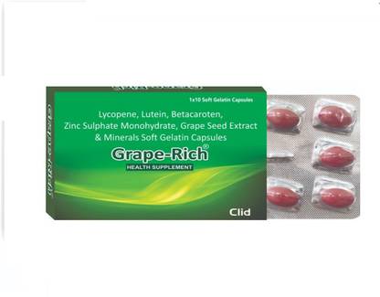 Clide International Lycopene,lutein,betacarotene,grape seed ext.Grape rich multivitamin (50)