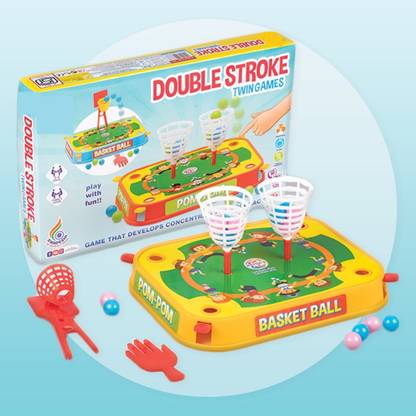 WONDER CREATURES Pom Pom shooter2 in 1 Shooter Thrilling Basketball Game and Pom Pom Shooter Board Game (Multi color) Board Game Accessories
