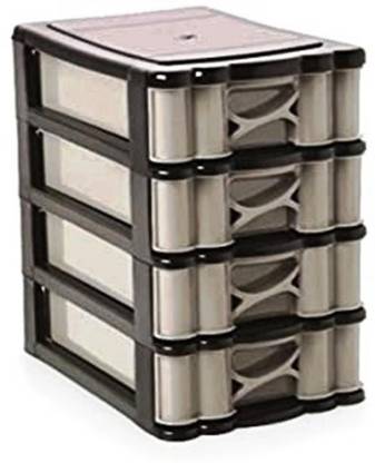 NEO CRAFT 4 Layer Multi-Purpose Modular Organizer Plastic Drawer for Home, Office Plastic Free Standing Chest of Drawers