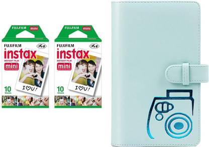 FUJIFILM Instax Mini 10x2 Sheets Instant Film with Ice Blue Album 96 Sheets Film Roll