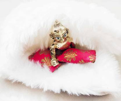 gmu LORD KRISHNA Bed Blanket Rajai Bister Super Soft, Kanha Ji Bistar Size no. 0&1, Laddu Gopal Size no. 0&1 Dress