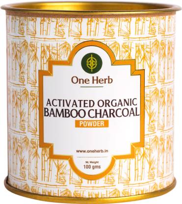 one herb Activated Organic Bamboo Charcoal Powder 100g, Edible, Detoxes Skin, Filters Toxins from Kidney, Helps with Teeth Whitening, Apply as Face Mask or Consume.