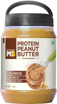 MUSCLEBLAZE High Protein Peanut Butter, 37 g Protein, Crunchy