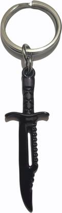 Deethyas Fashion Knife Model Strong Double Side View Metal Black Keychain For Style (It Won't Cut) Key Chain