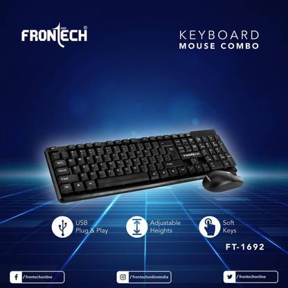 Frontech FT-1692 Wired USB Standard Desktop Keyboard Compatible with Desktop, Laptop, Mac