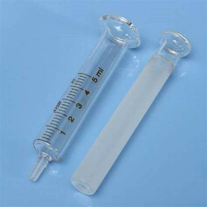 KISC 5 ml Glass syringe without metal Luer tip Laboratory Watch Glass