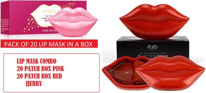 ZOZU LIP MASK COMBO HYDROGEL 20 PATCH BOX PINK AND 20 RED COMBO