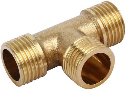 PBI Brass 1/2BSP T Shape Equal Pipe Connecting Fitting Joint 1/2" Male BSP Thread TEE Equal 3 Way T-Shaped for Plumbing Fitting Tube Pipe Connecting BRASS Fittings Connectors JOINTER 2PCS 3-Way Tee Pipe Joint