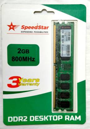 SPEEDSTAR DDR2 800 U-DIMM DDR2 2 GB (Single Channel) PC (2GB DDR2 Ram for Desktop 800 Mhz)