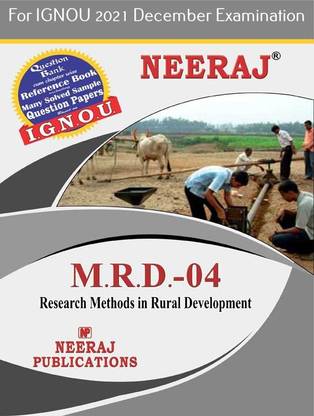 MRD4, Research Methods In Rural Development (English Medium), IGNOU Master Of Arts (Rural Development) (MARD) Neeraj Publications | Guide For MRD-4 For December 2021 Exams With Sample Papers