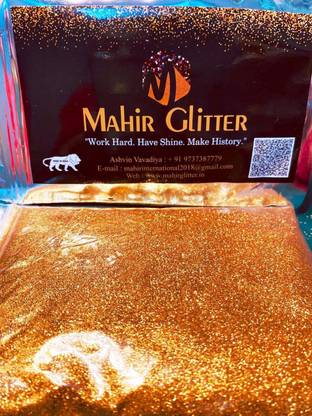 Mahir Glitter MAHIR GOLDEN HOLOGRAPHIC GLITTER FOR NAIL ART(50GM PACK)