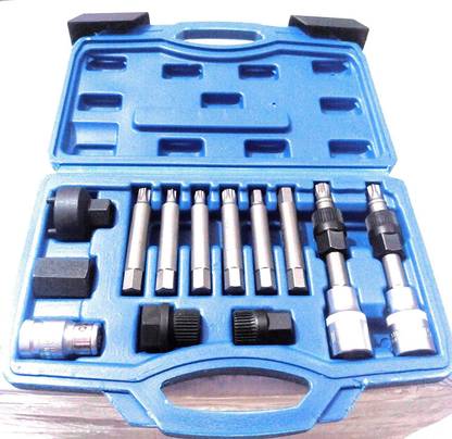 gizmo 13Pcs Alternator Freewheel Pulley Removal Socket Bit Set Garage Tool Socket Set